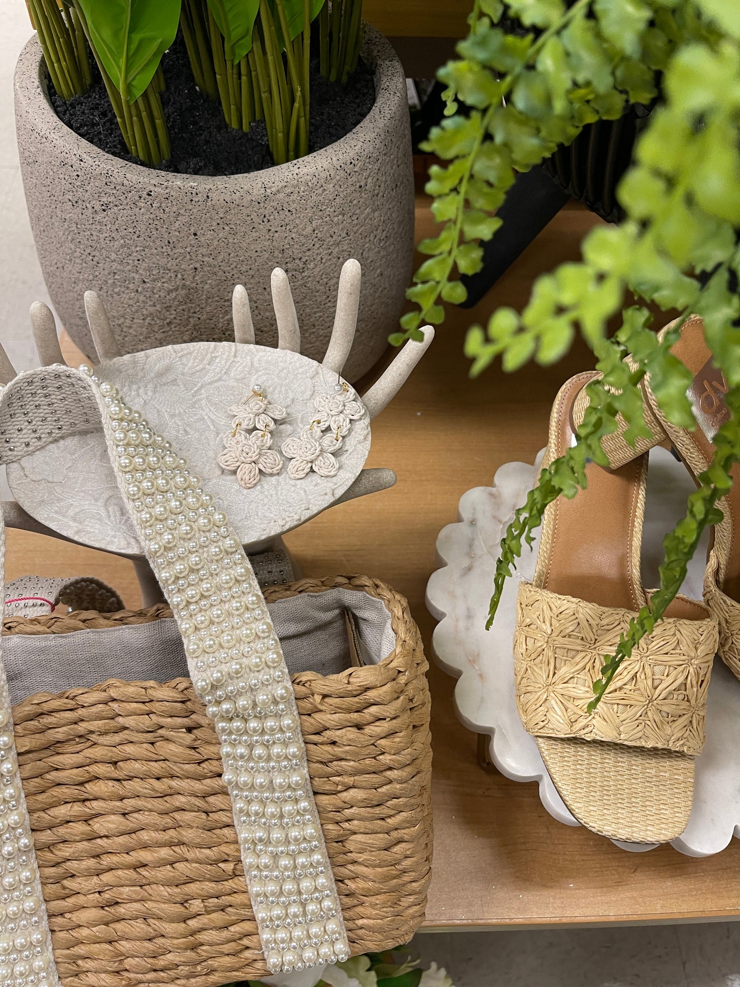 Earring rattan flower-4