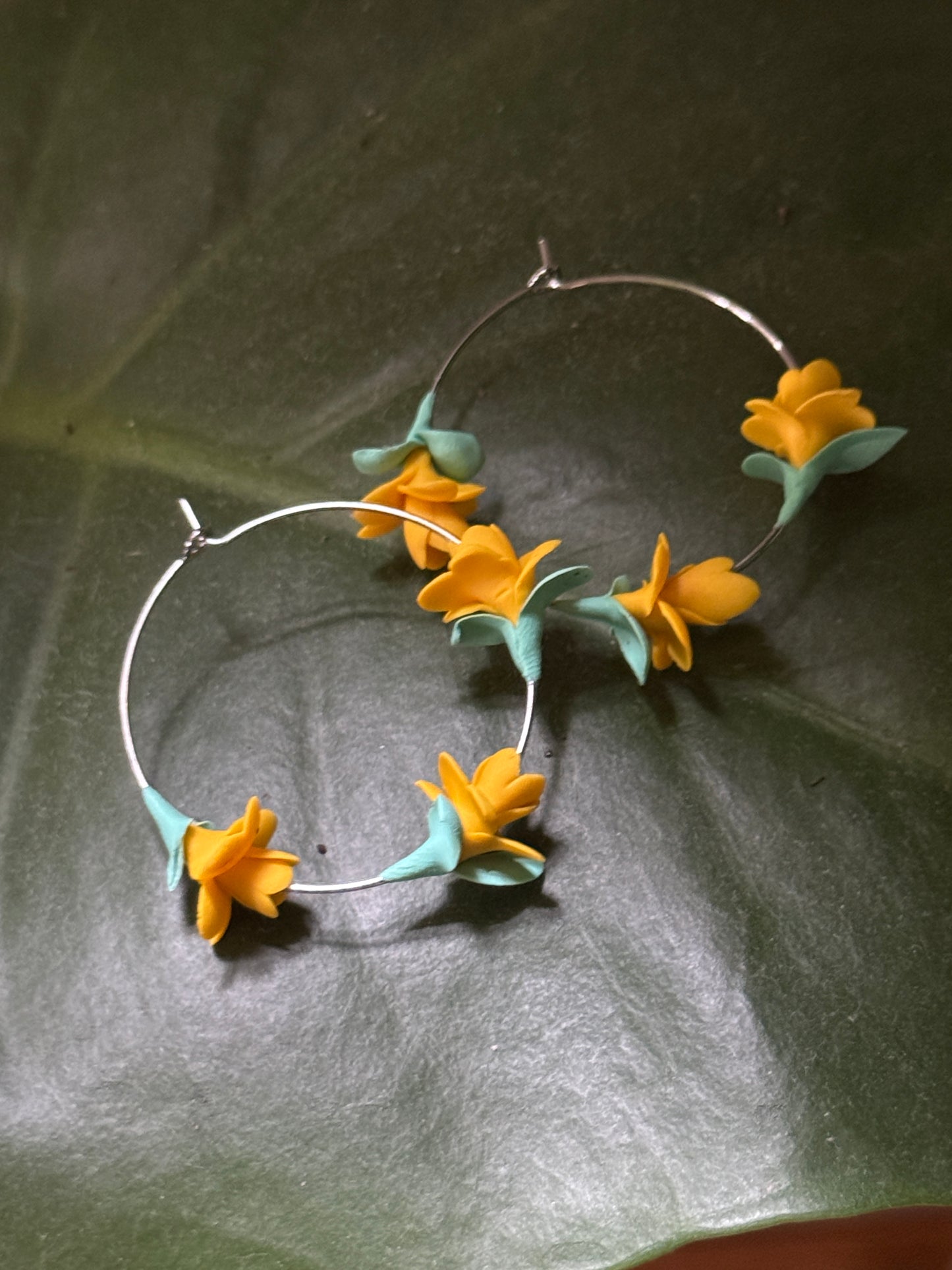Daffodil Hoop Earrings
