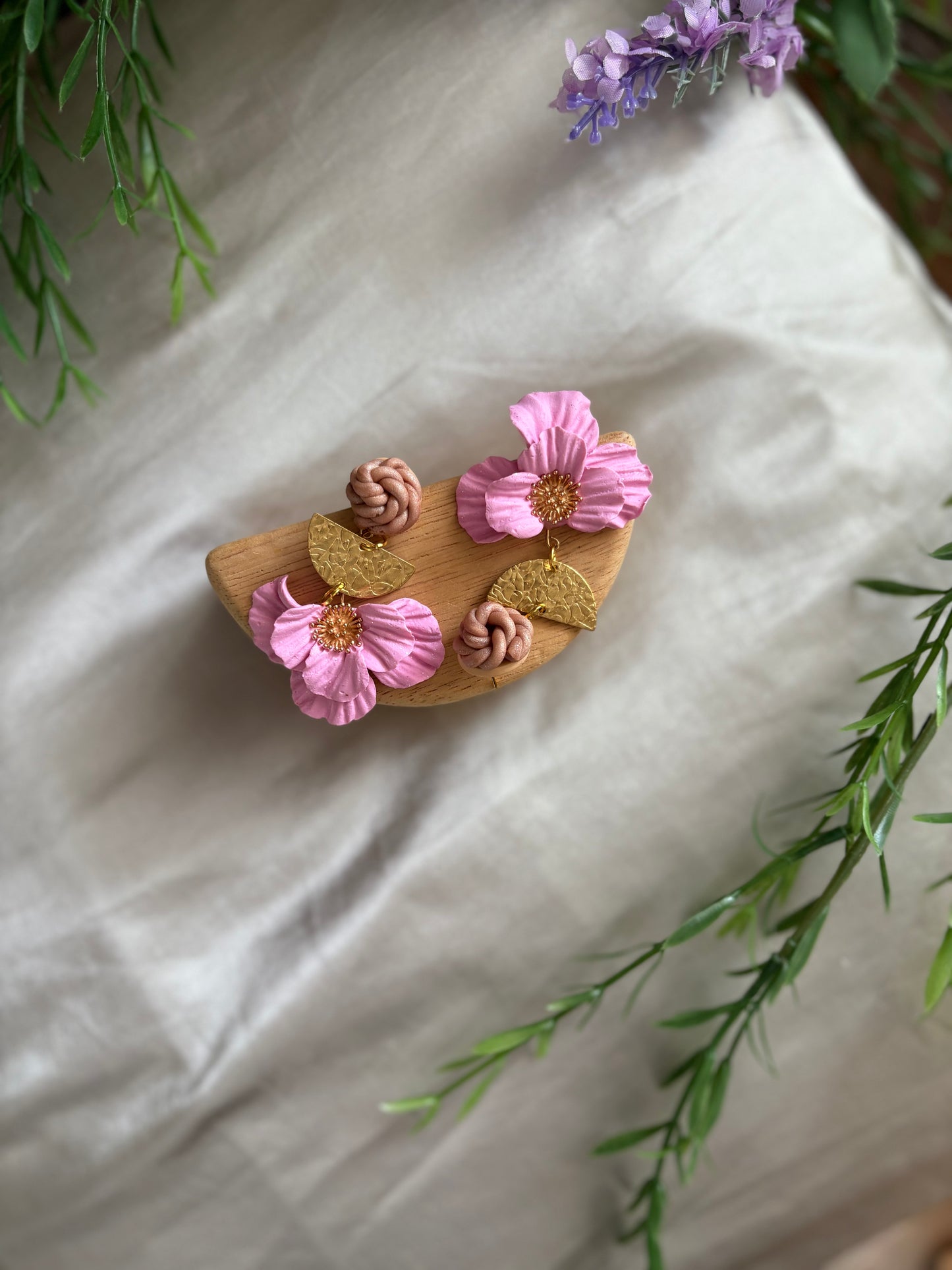 Pink Magnolia Earrings