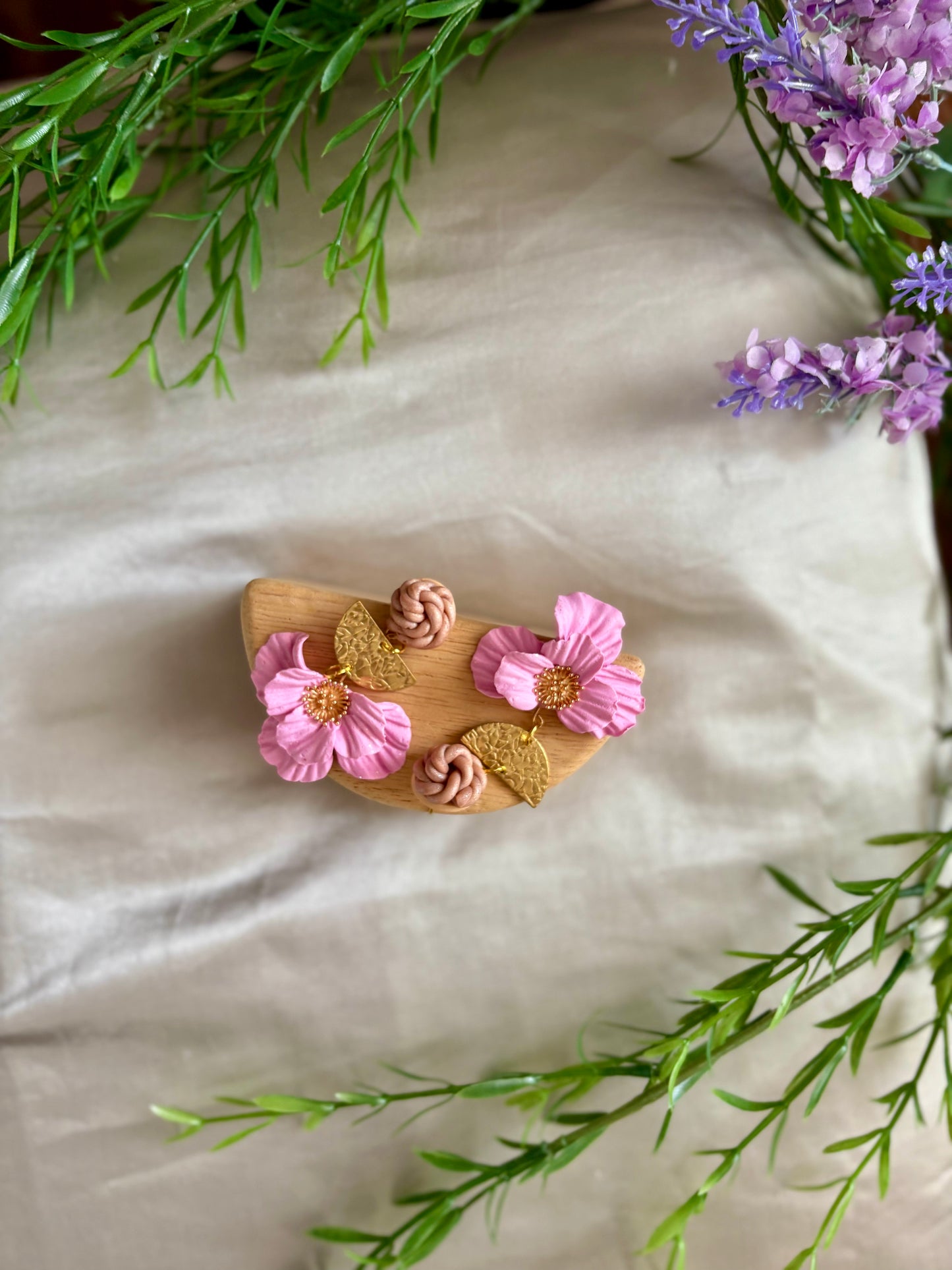 Pink Magnolia Earrings