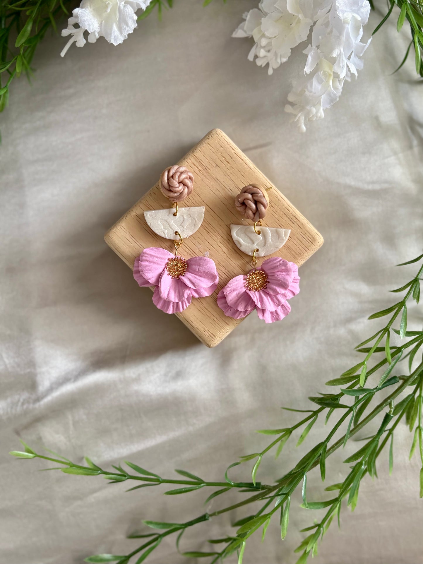 Pink Magnolia Earrings