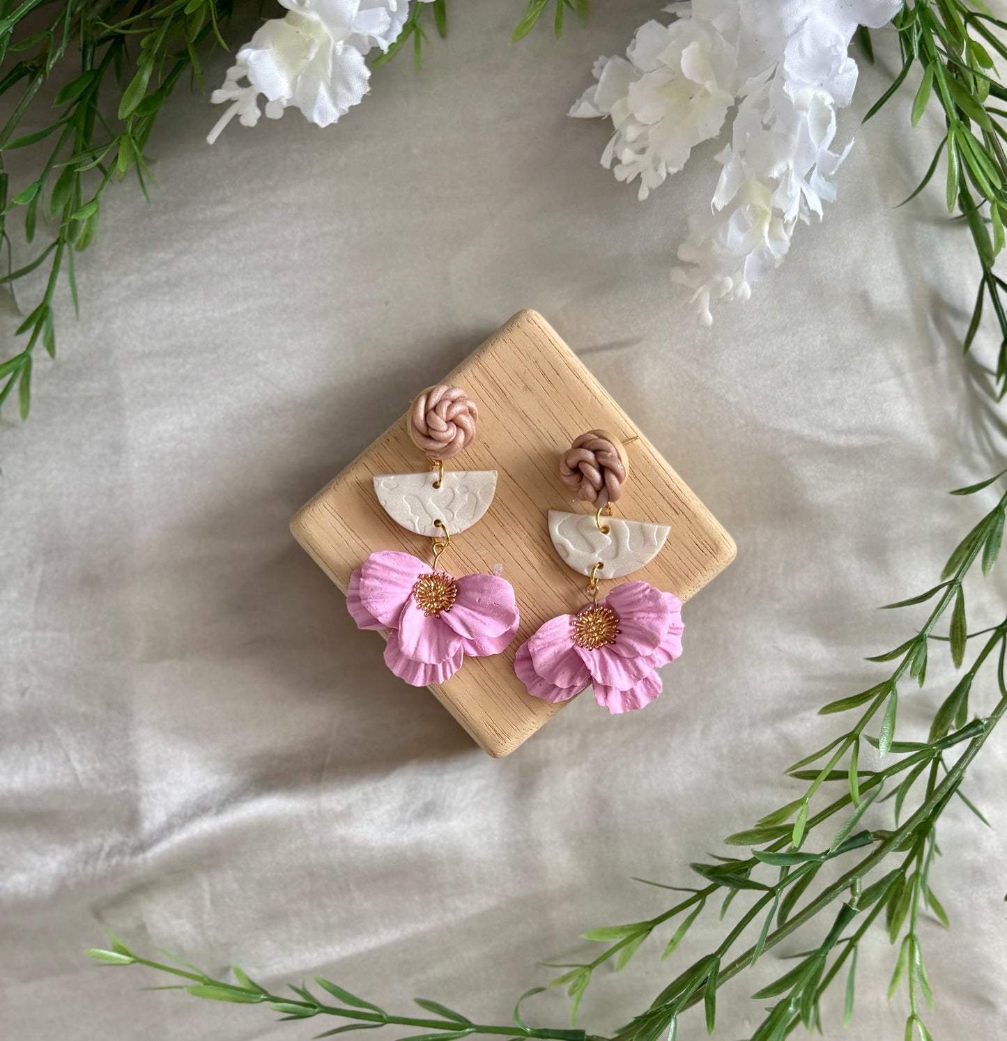 Pink Magnolia Earrings