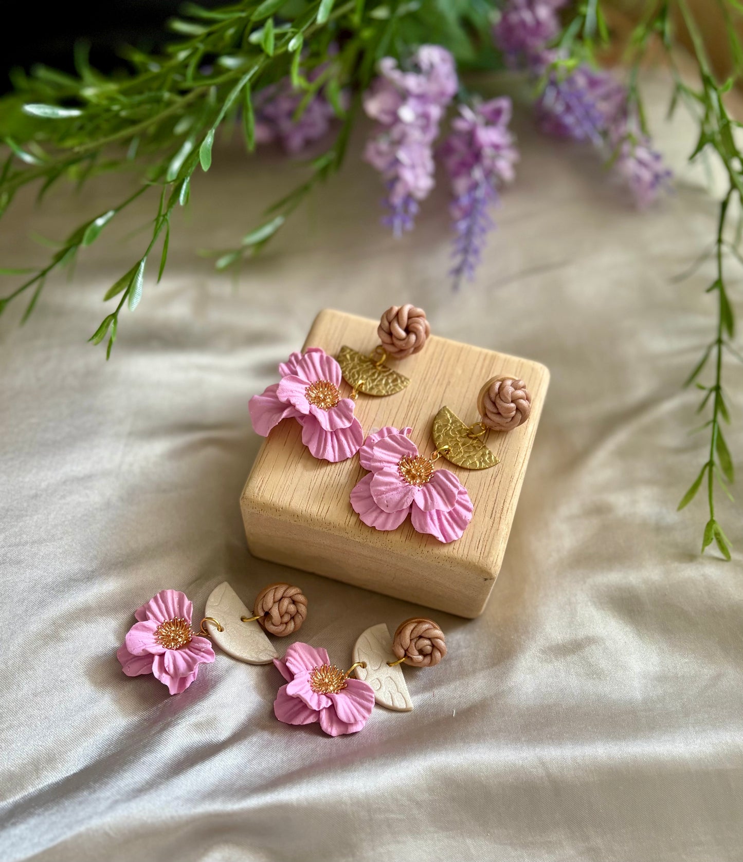 Pink Magnolia Earrings