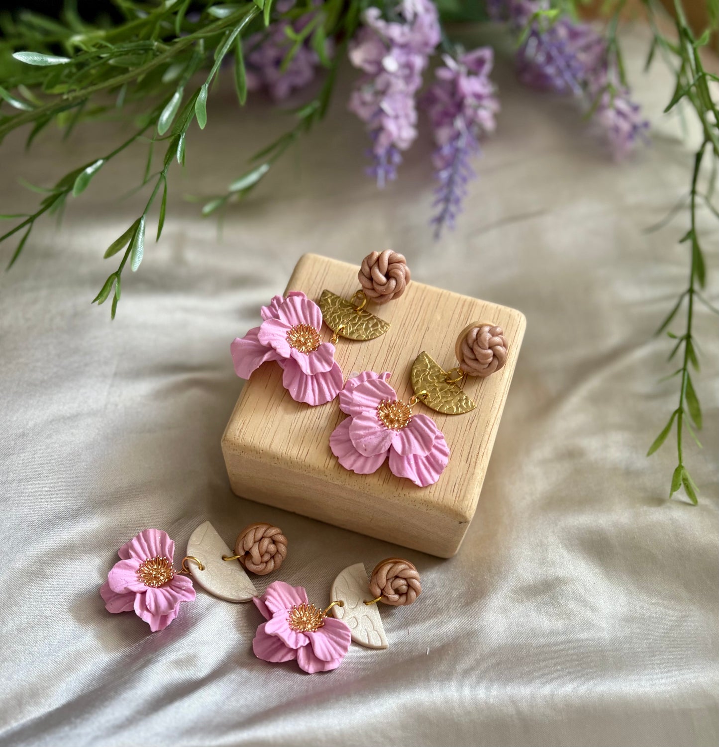 Pink Magnolia Earrings