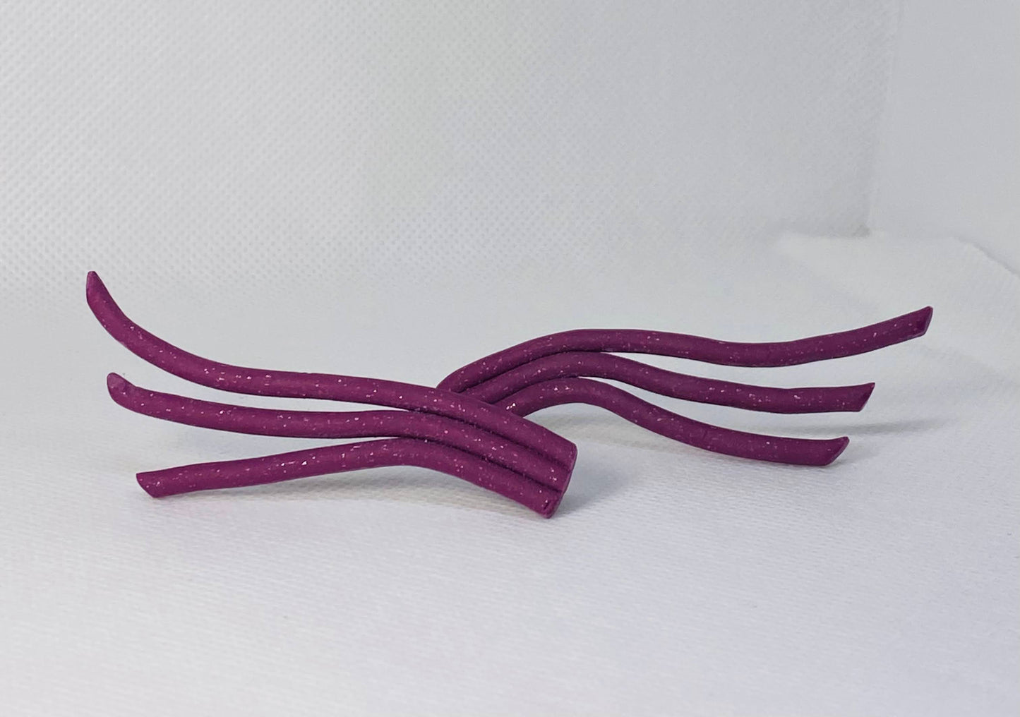 Purple fringe earring