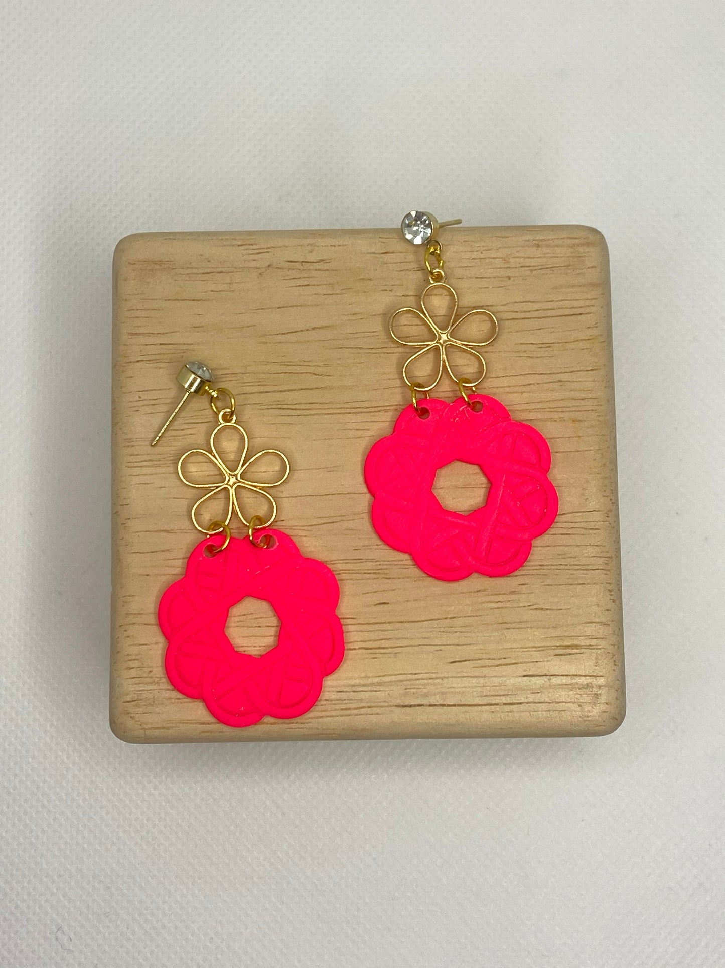 Pink Petal Blossom Drops Earring