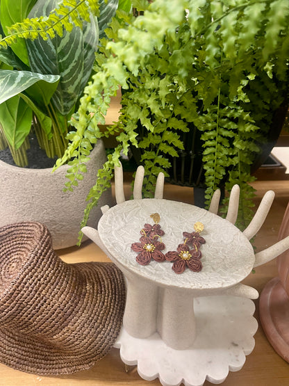 Earring rattan flower-1