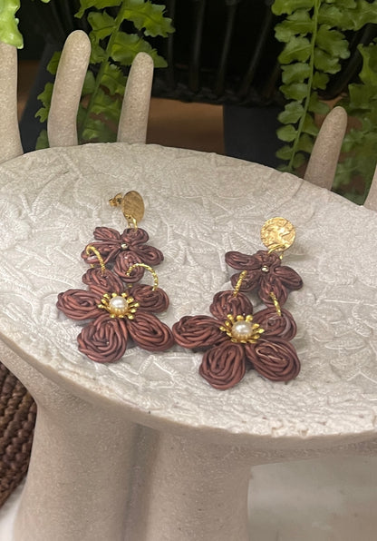 Earring rattan flower-1