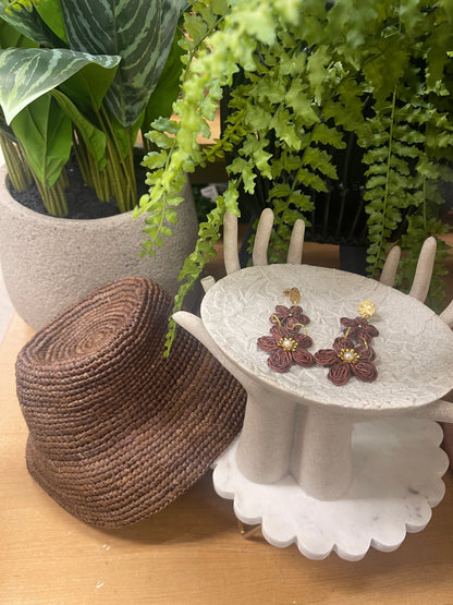 Earring rattan flower-1