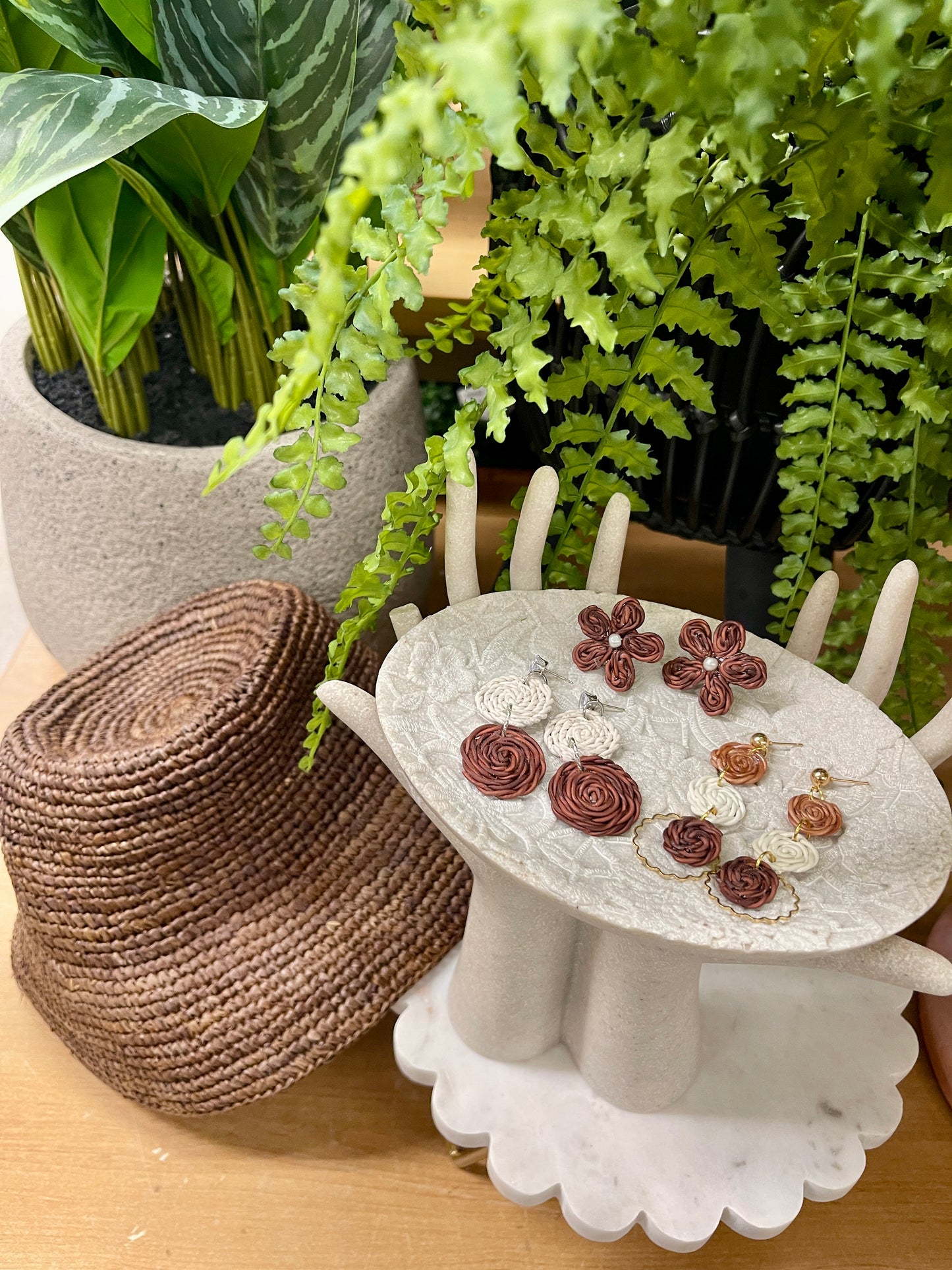 Earring rattan sphere-3