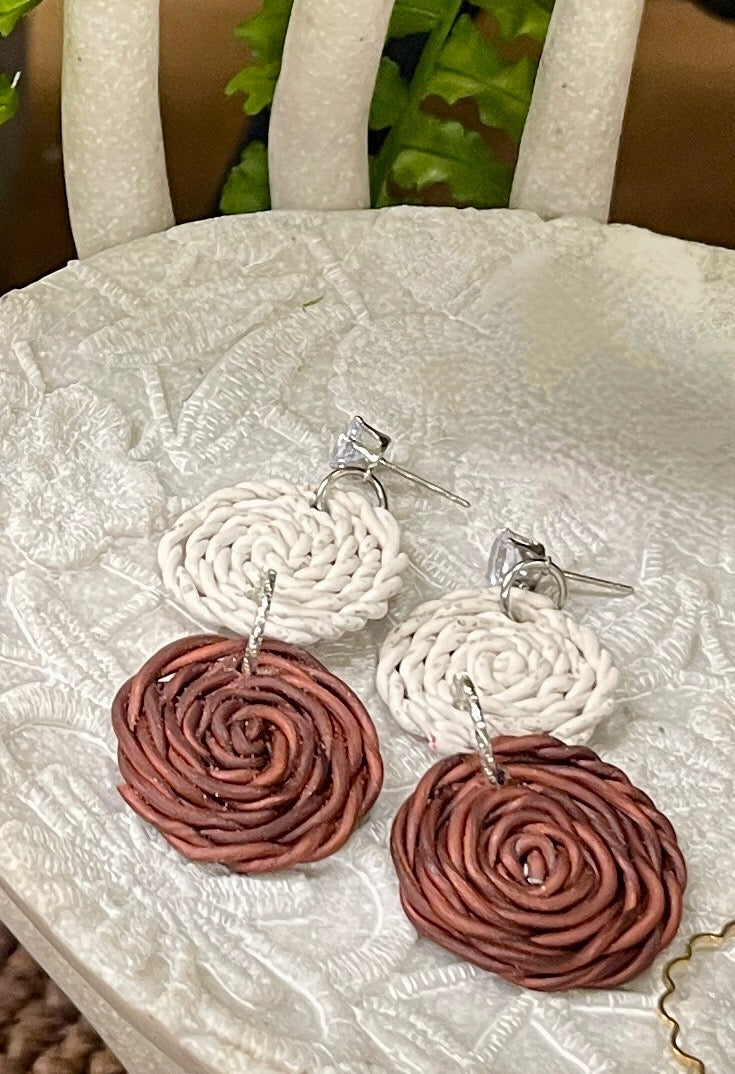 Earring rattan sphere-2