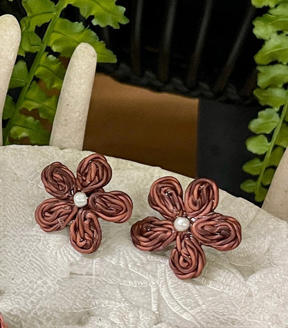 Earring rattan flower-2