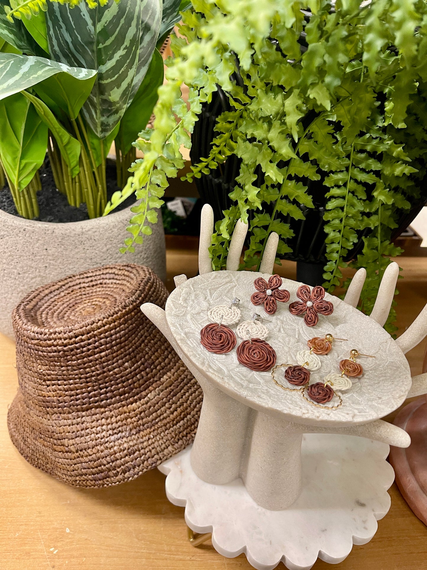 Earring rattan sphere-2