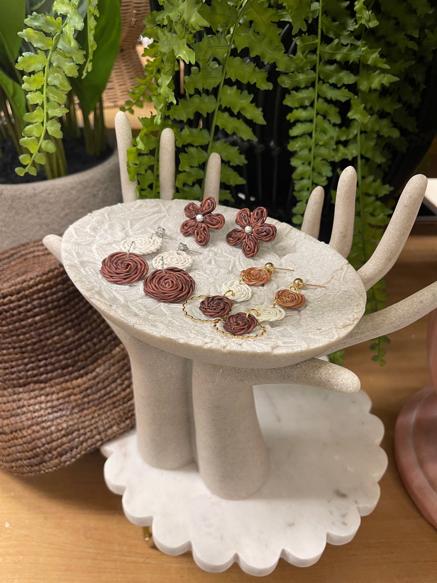 Earring rattan sphere-2