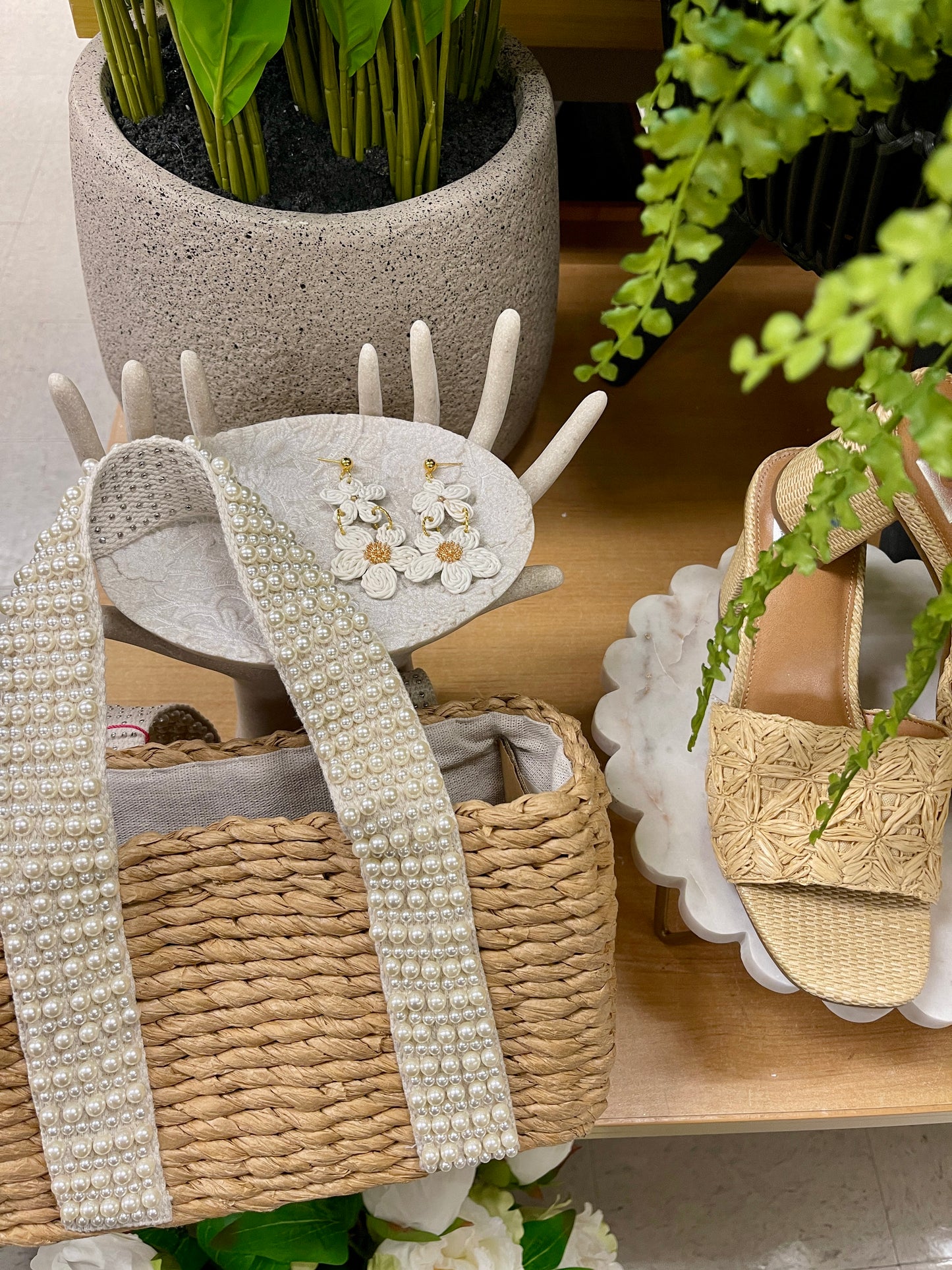 Earring rattan flower-3