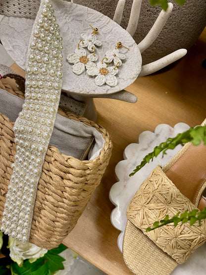 Earring rattan flower-3