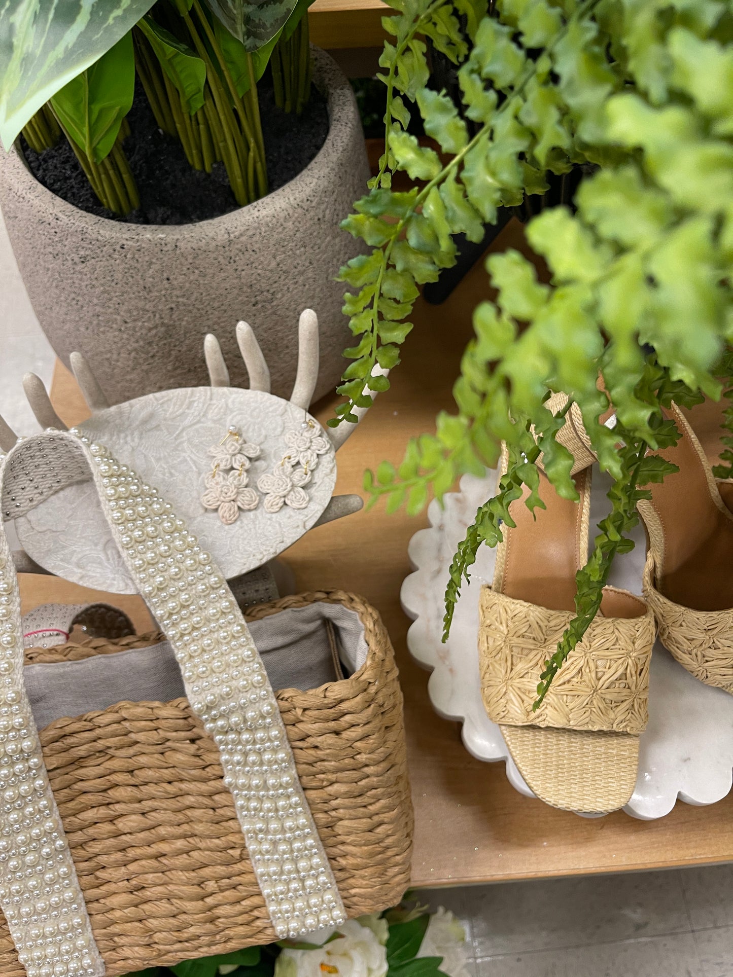 Earring rattan flower-4