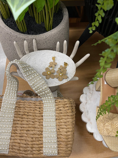 Earring rattan flower-5