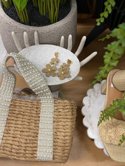 Earring rattan flower-5