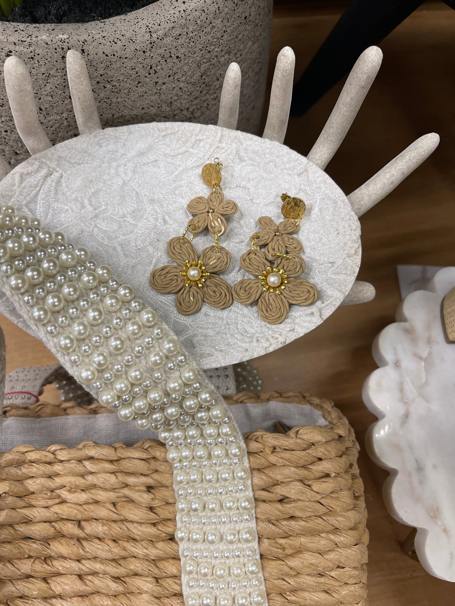 Earring rattan flower-5