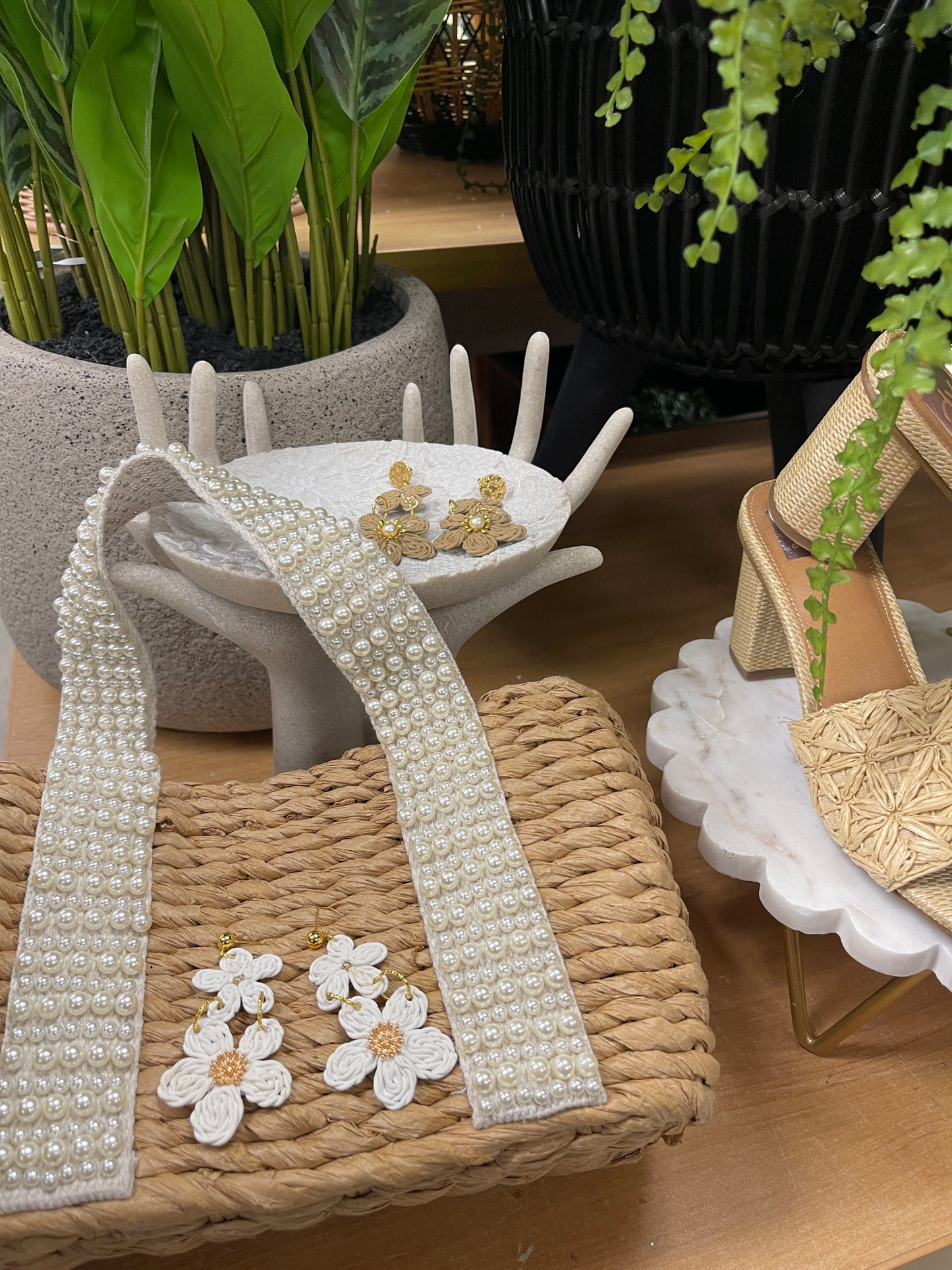 Earring rattan flower-3