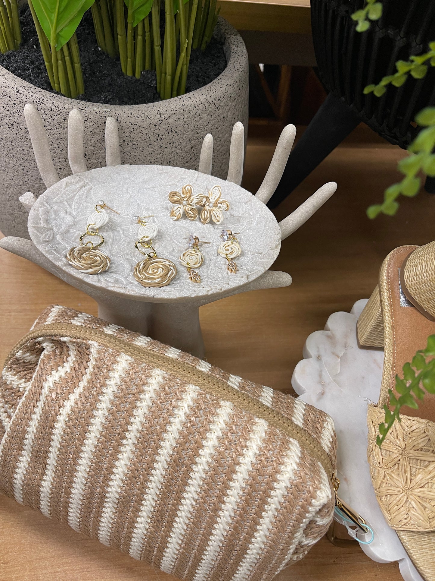 Earring rattan flower-6