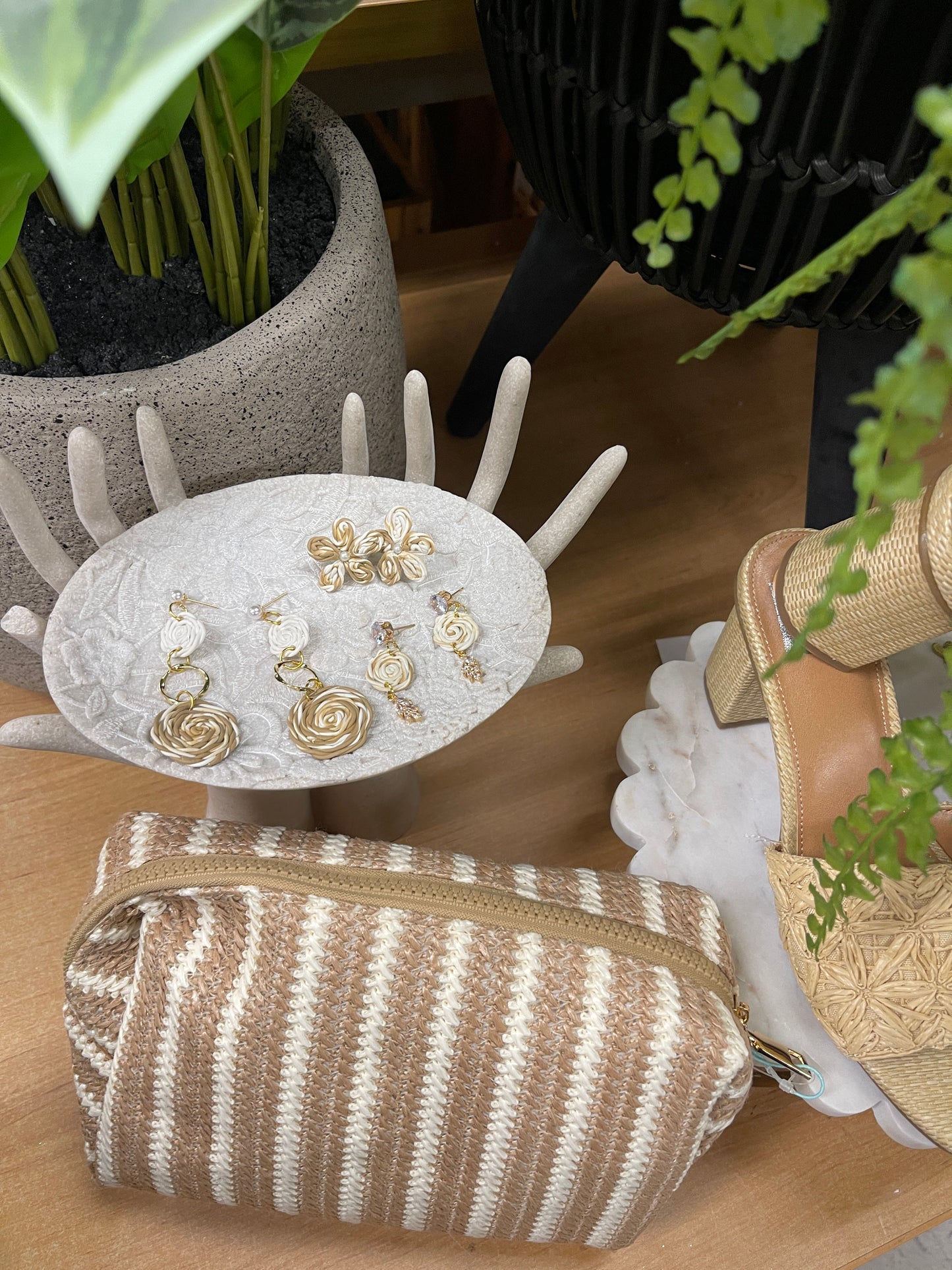 Earring rattan flower-6