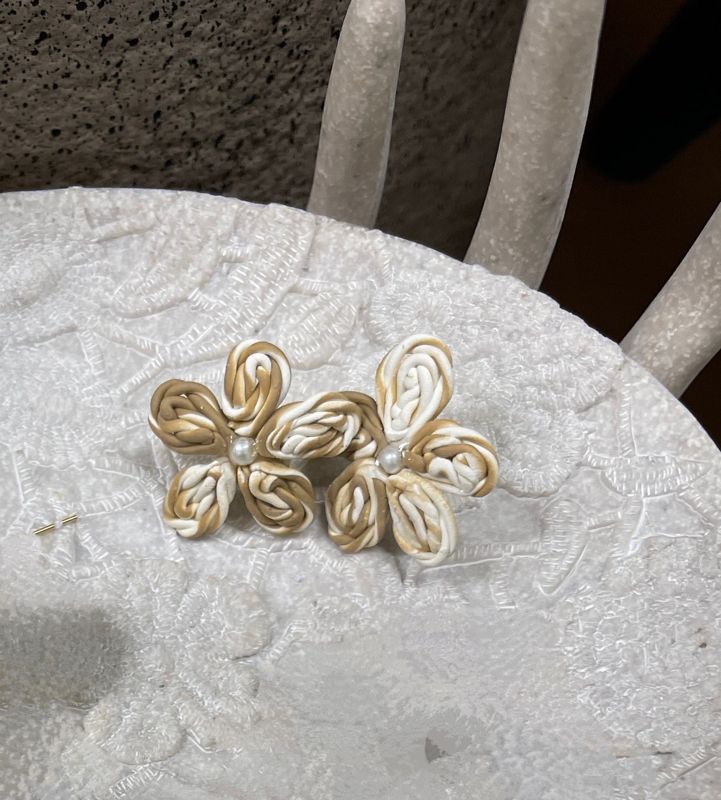 Earring rattan flower-6