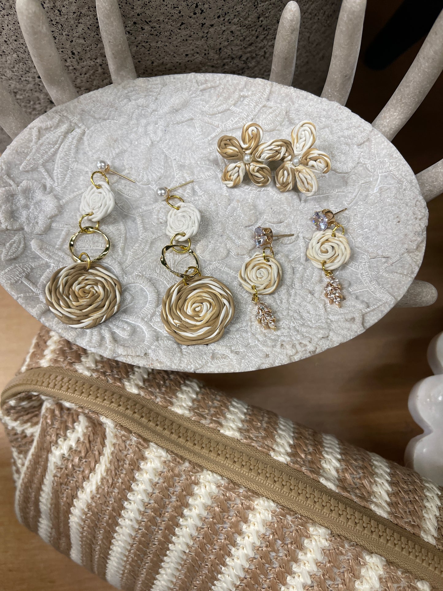 Earring rattan flower-6