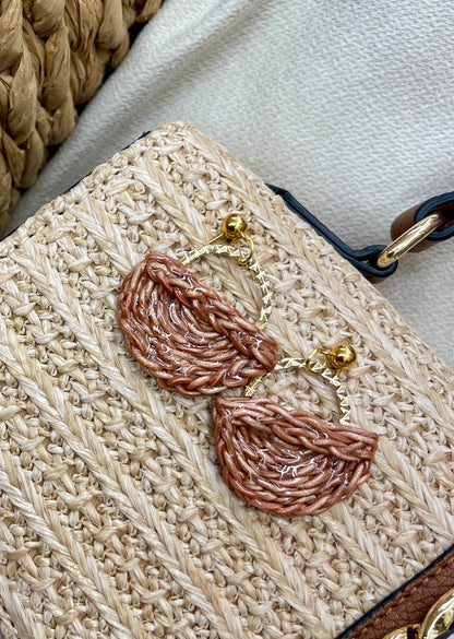 Earring rattan bag