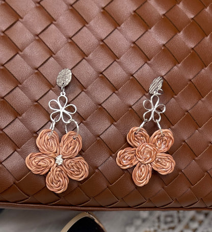 Earring rattan flower-9