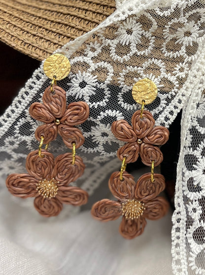 Earring rattan flower-7