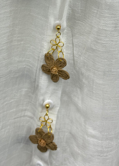 Earring rattan flower-11