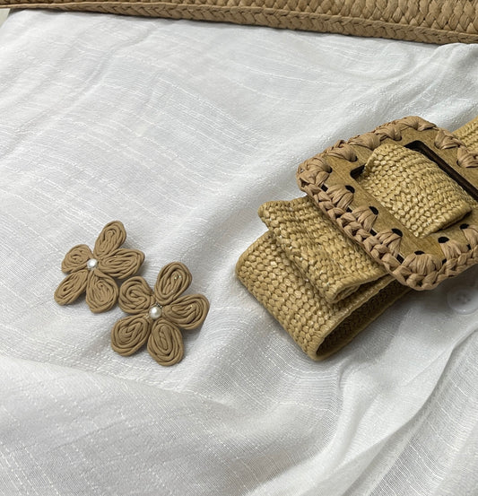 Earring rattan flower-10