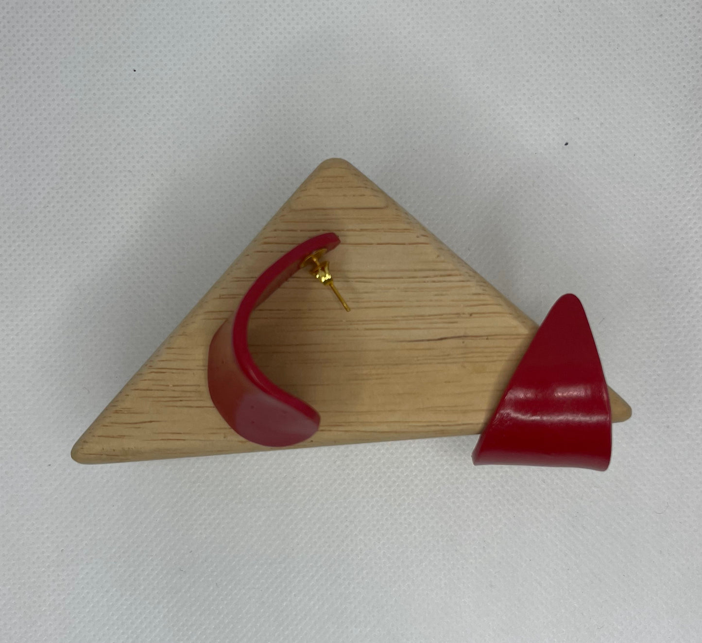 Crimson Petal Curve Earrings